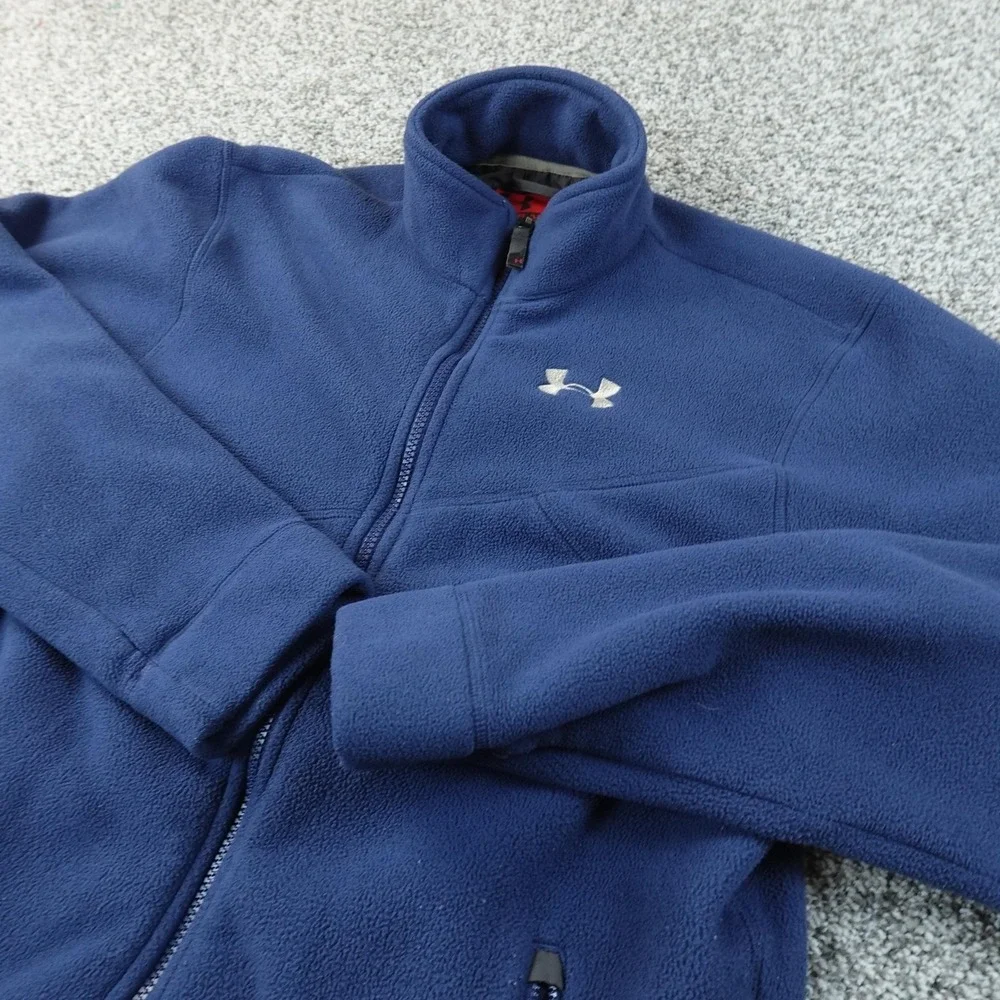 Under Armour Jacket Mens M Blue Full Zip Fleece Athletic‎ Outdoor Athletic Coat